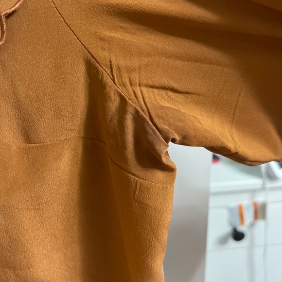 Sezane Tan Blouse with Scalloped Trim - Picture 9 of 10
